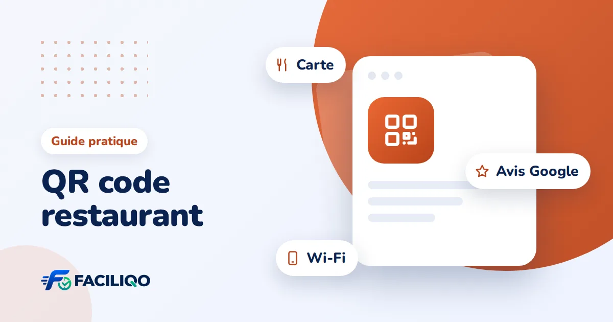 Illustration de l'article : QR code pour restaurant : carte, avis Google et Wi-Fi (gratuit, avec logo)